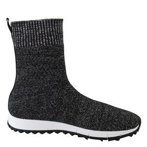 Jimmy Choo Norway Black/Silver Lurex Mix Sneakers